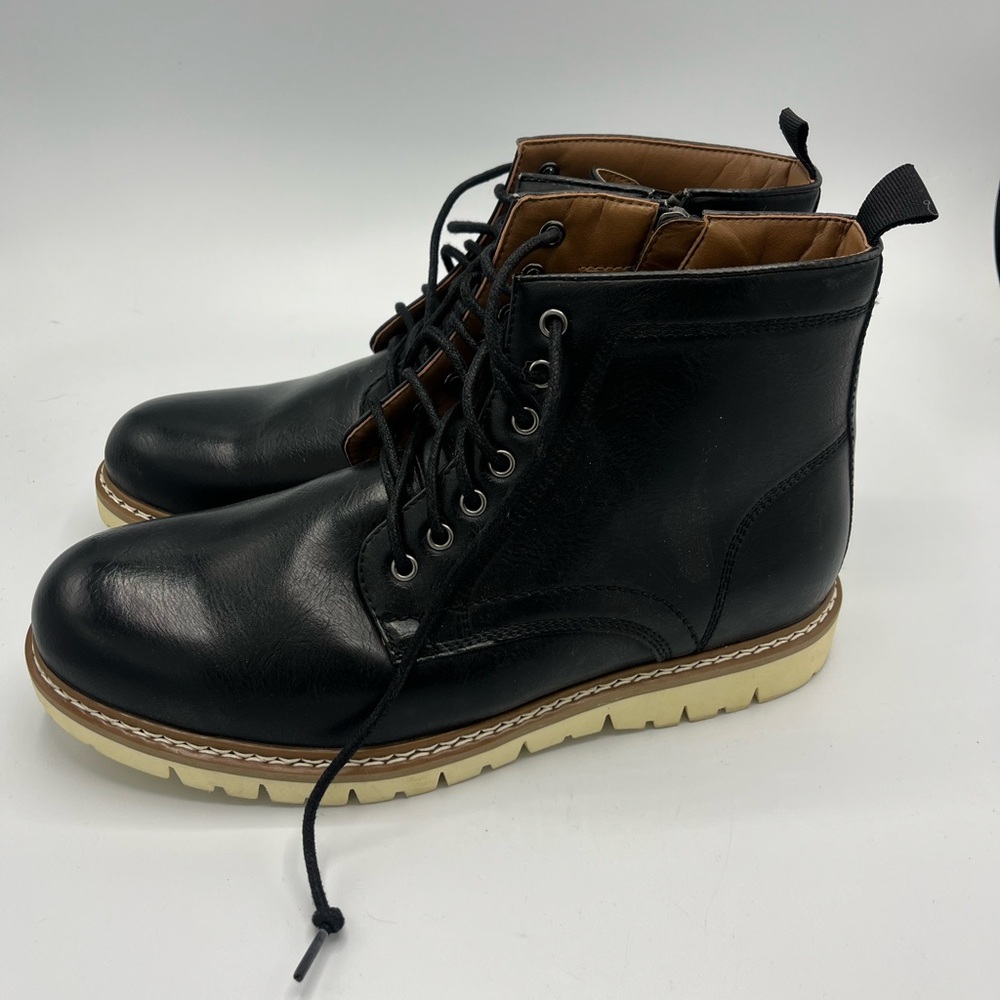 Steve Madden Black and Tan Combat Boots